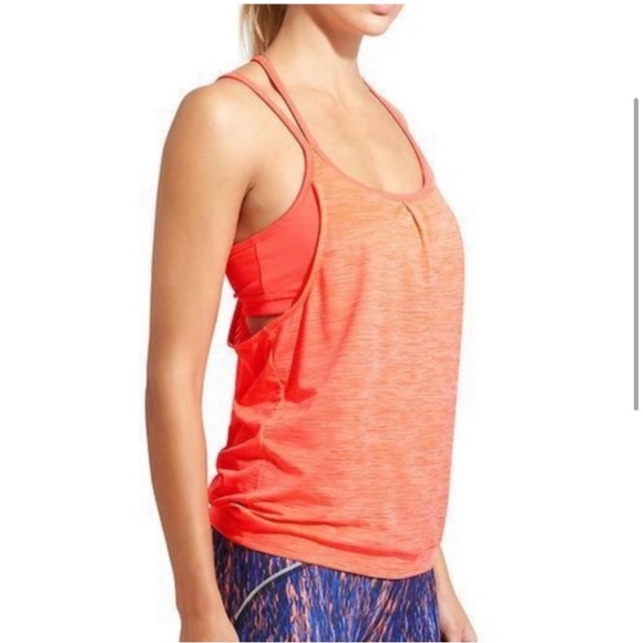 Athleta Shadow Stripe Energize Tank Top Built-In-Bra Size XS NWT - Picture 2 of 14